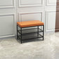 12.6 Inch Wide Seating Bench Modern Metal Cushioned Entryway Bench 24"L x 13"W x 18"H Orange Clearhalo 'Benches' 'Chairs & Seating' 'furn' 'furn_benches' 'Furniture' 'Living Room Furniture' 6089666