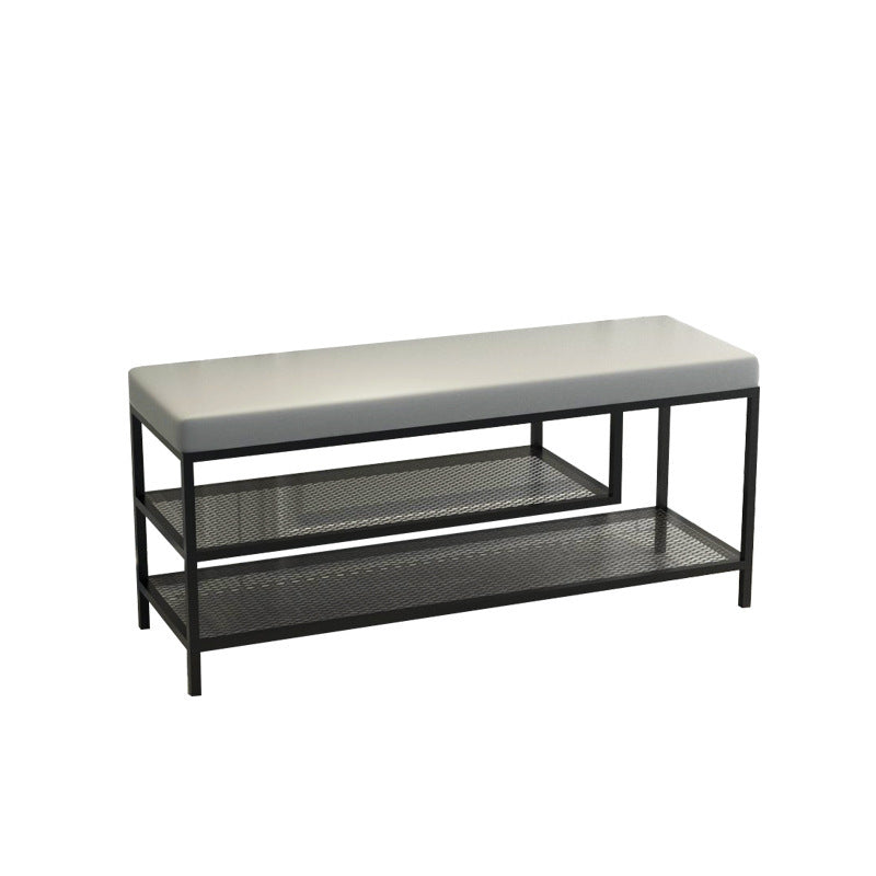12.6 Inch Wide Seating Bench Modern Metal Cushioned Entryway Bench Clearhalo 'Benches' 'Chairs & Seating' 'furn' 'furn_benches' 'Furniture' 'Living Room Furniture' 6089667