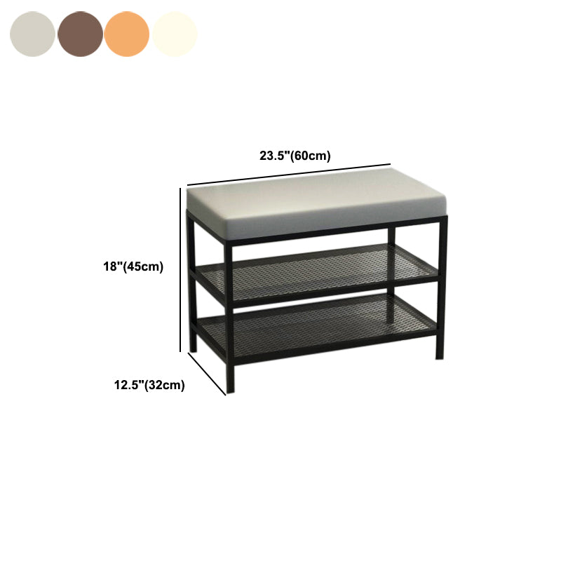 12.6 Inch Wide Seating Bench Modern Metal Cushioned Entryway Bench Clearhalo 'Benches' 'Chairs & Seating' 'furn' 'furn_benches' 'Furniture' 'Living Room Furniture' 6089673