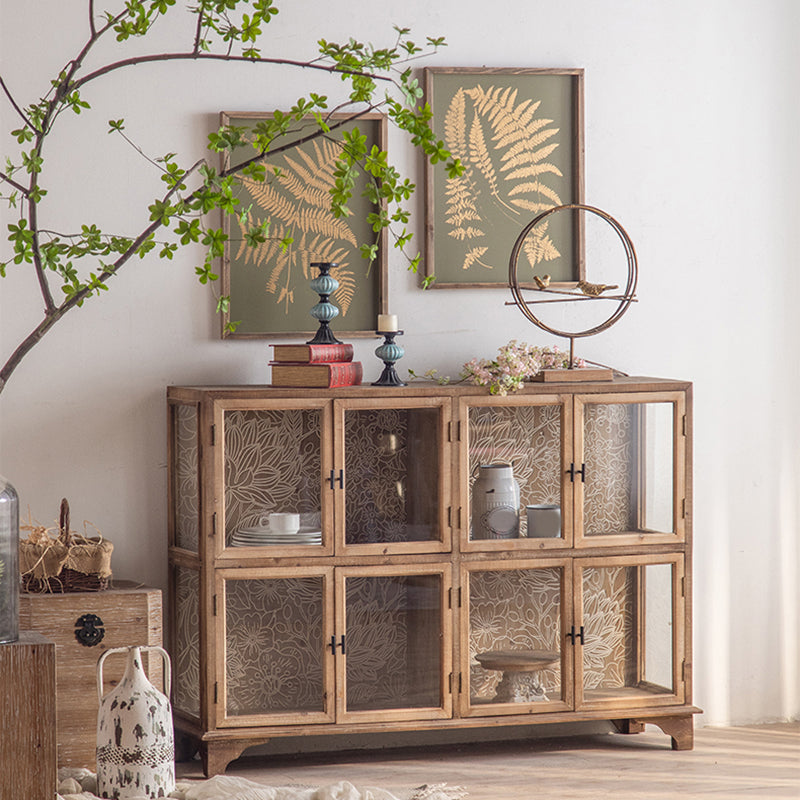 Mobile moderno curiosità in legno porte in vetro armadio di stoccaggio con porte per sala da pranzo