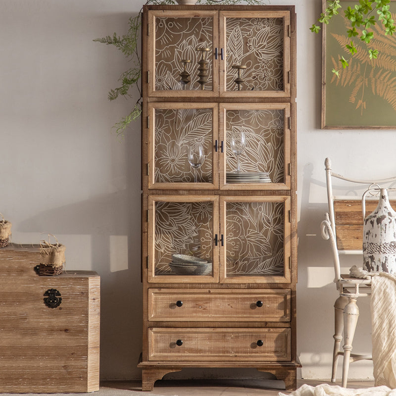 Mobile moderno curiosità in legno porte in vetro armadio di stoccaggio con porte per sala da pranzo