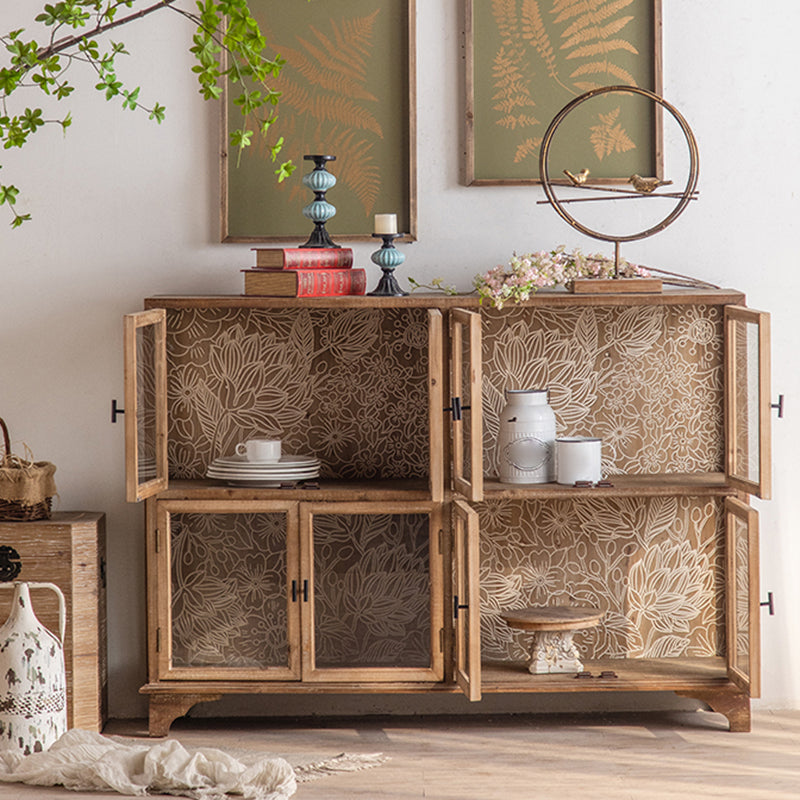 Mobile moderno curiosità in legno porte in vetro armadio di stoccaggio con porte per sala da pranzo