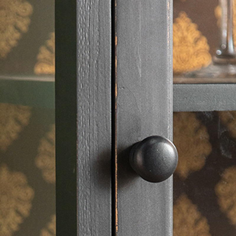 モダンな木質のキャビネットガラスのドアリビングルーム用のドア付きストレージキャビネット