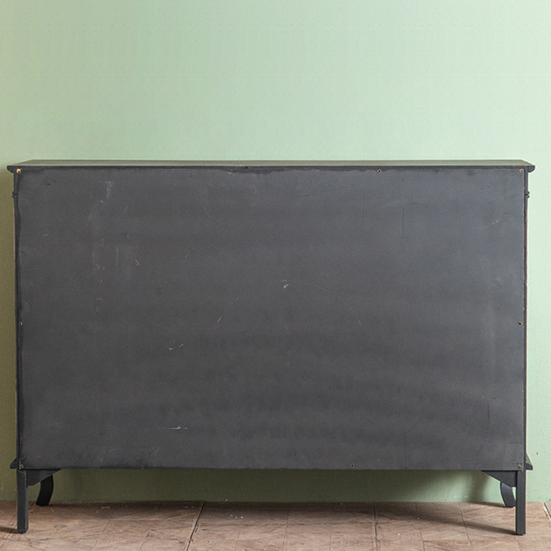 モダンな木質のキャビネットガラスのドアリビングルーム用のドア付きストレージキャビネット