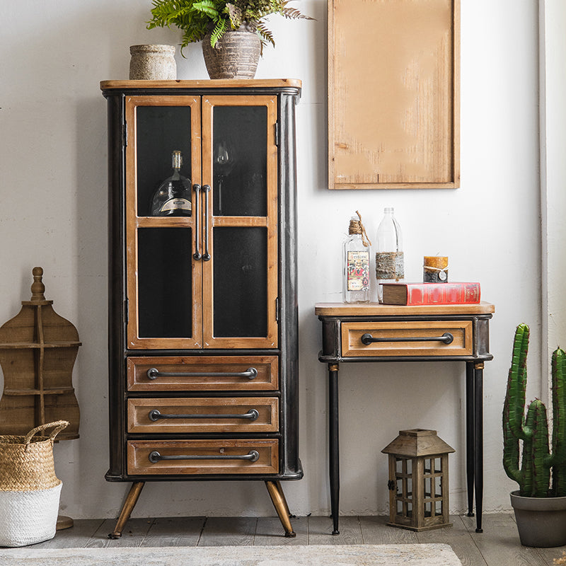 Modern Metal Display Stand Glass Doors Display Cabinet with Door for Living Room Clearhalo 'Display & China Cabinets' 'display_china_cabinets' 'furn' 'furn_display_china_cabinets' 'Furniture' 'Kitchen & Dining Furniture' 6089769