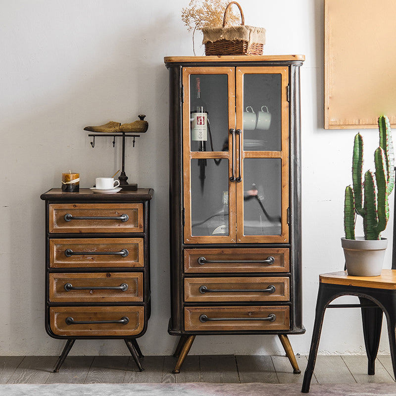 Modern Metal Display Stand Glass Doors Display Cabinet with Door for Living Room Clearhalo 'Display & China Cabinets' 'display_china_cabinets' 'furn' 'furn_display_china_cabinets' 'Furniture' 'Kitchen & Dining Furniture' 6089774