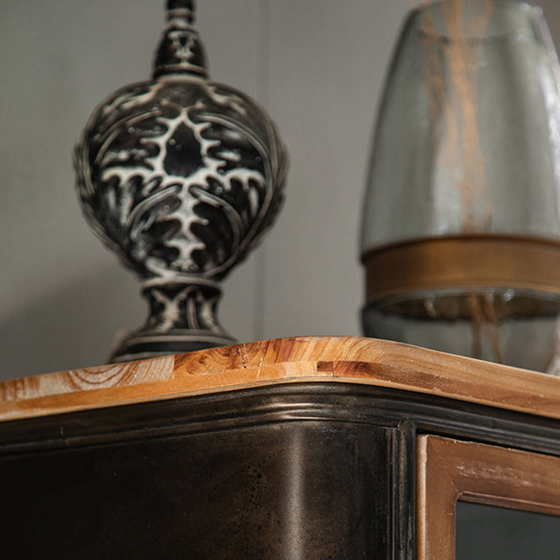 Modern Metal Display Stand Glass Doors Display Cabinet with Door for Living Room Clearhalo 'Display & China Cabinets' 'display_china_cabinets' 'furn' 'furn_display_china_cabinets' 'Furniture' 'Kitchen & Dining Furniture' 6089777