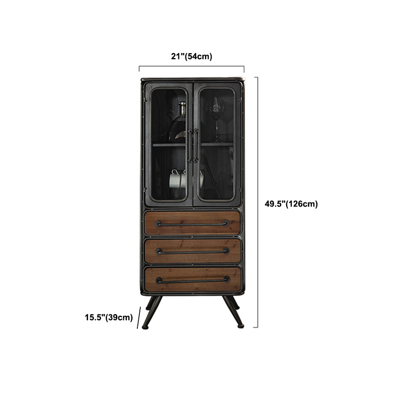 Modern Metal Display Stand Glass Doors Display Cabinet with Door for Living Room Clearhalo 'Display & China Cabinets' 'display_china_cabinets' 'furn' 'furn_display_china_cabinets' 'Furniture' 'Kitchen & Dining Furniture' 6089787
