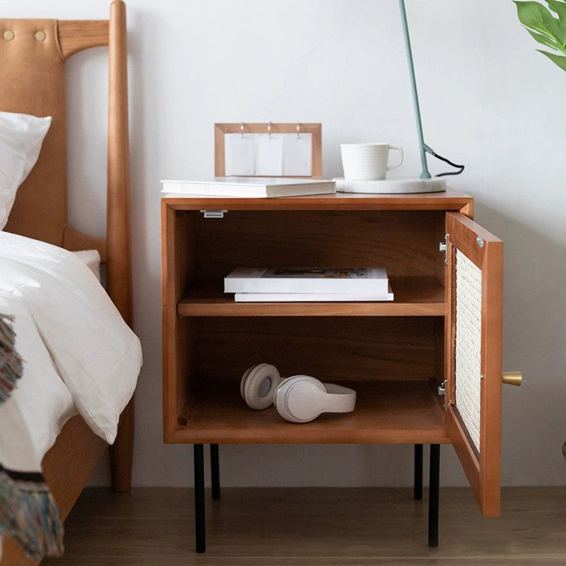 Solid Wood Bed Nightstand Contemporary Night Table with Cabinets Clearhalo 'Bedroom Furniture' 'furn' 'furn_night_stand' 'Furniture' 'night_stand' 'Nightstands' 6089859