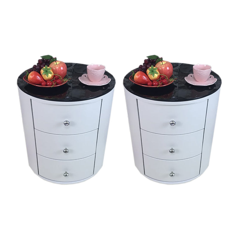 Night-tands de lit en bois faux en bois moderne avec 2 tiroirs