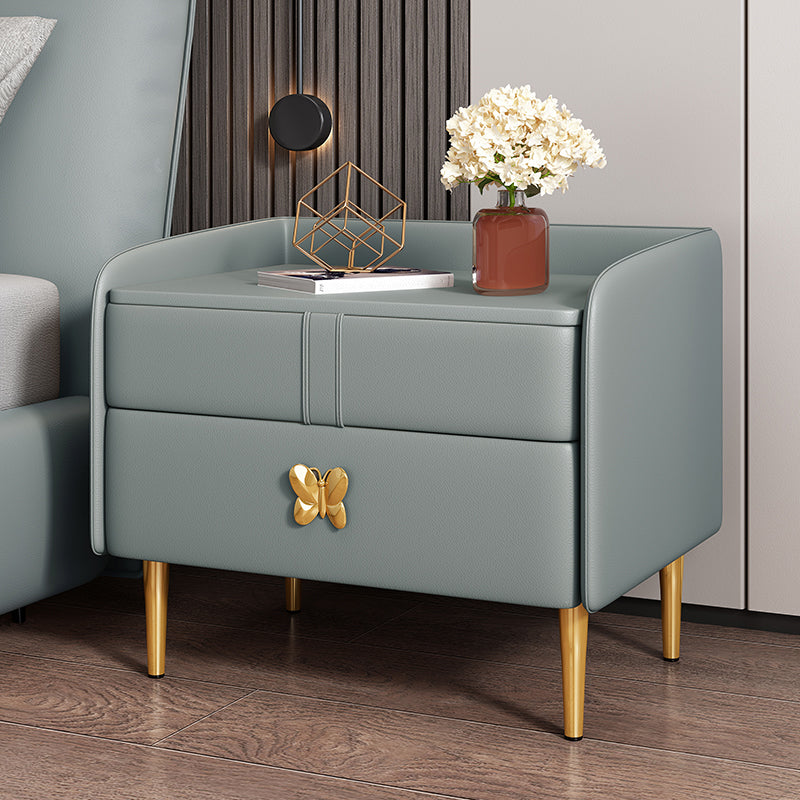 Mesa de noche moderna del gabinete de la cama y de cuero falso, 20 "L x 16" W x 20 "H