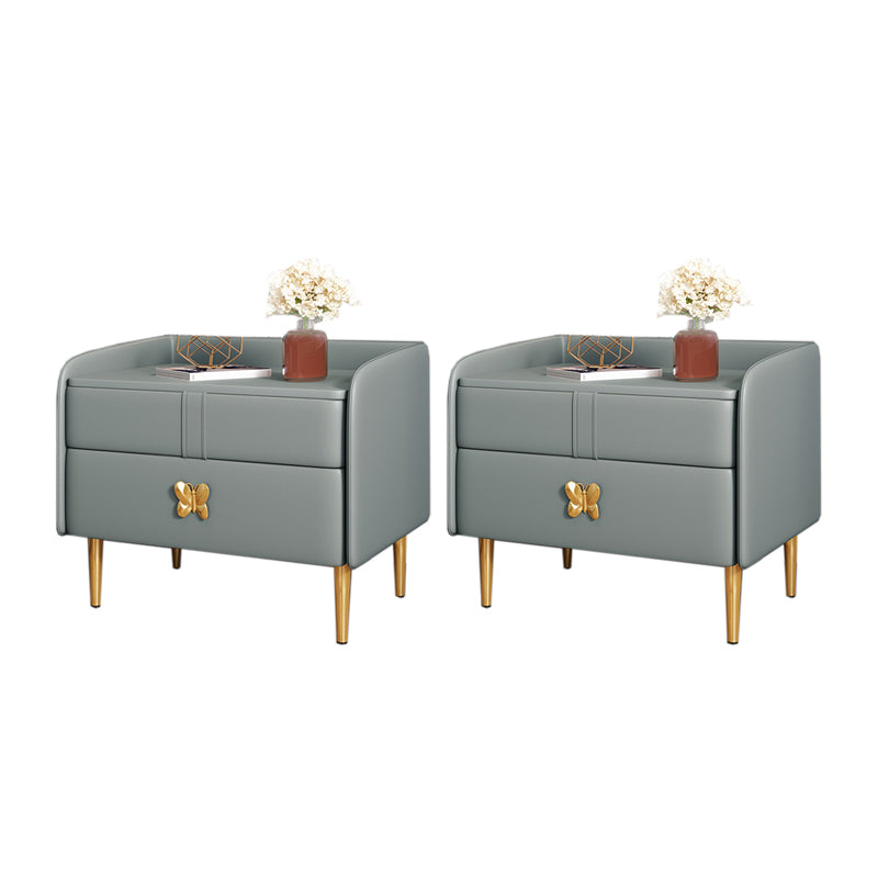 Mesa de noche moderna del gabinete de la cama y de cuero falso, 20 "L x 16" W x 20 "H