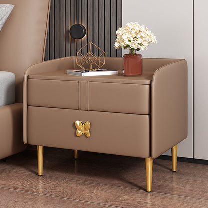 Mesa de noche moderna del gabinete de la cama y de cuero falso, 20 "L x 16" W x 20 "H