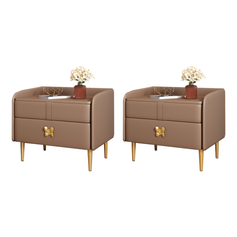 Mesa de noche moderna del gabinete de la cama y de cuero falso, 20 "L x 16" W x 20 "H