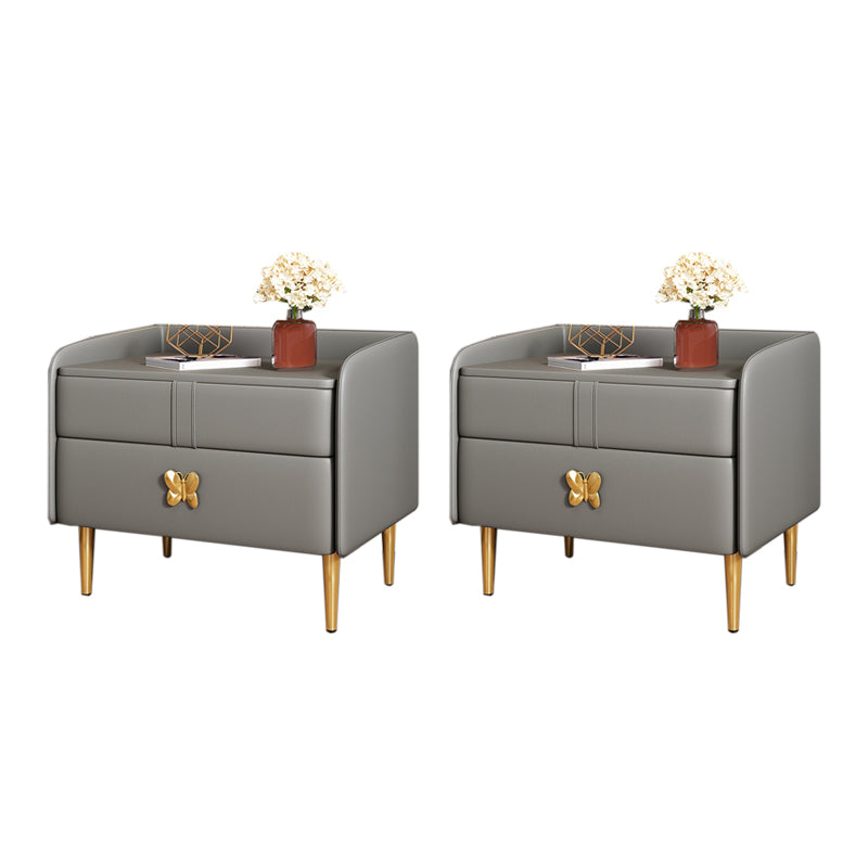 Mesa de noche moderna del gabinete de la cama y de cuero falso, 20 "L x 16" W x 20 "H