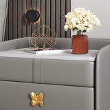 Mesa de noche moderna del gabinete de la cama y de cuero falso, 20 "L x 16" W x 20 "H