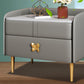 Mesa de noche moderna del gabinete de la cama y de cuero falso, 20 "L x 16" W x 20 "H