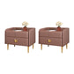 Mesa de noche moderna del gabinete de la cama y de cuero falso, 20 "L x 16" W x 20 "H