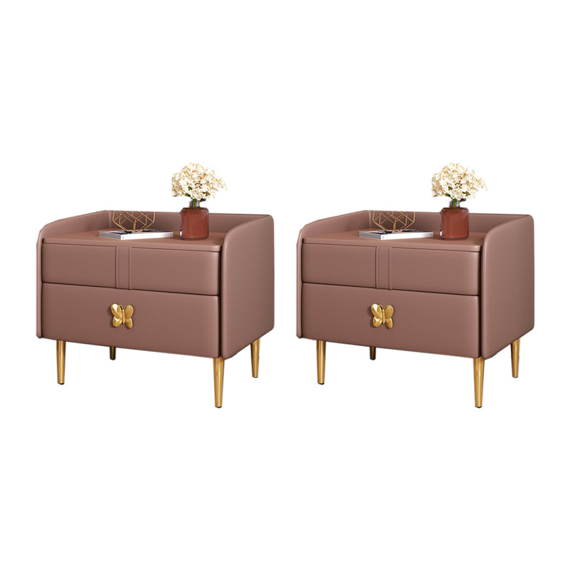 Mesa de noche moderna del gabinete de la cama y de cuero falso, 20 "L x 16" W x 20 "H