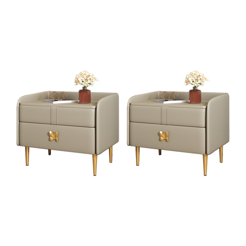 Mesa de noche moderna del gabinete de la cama y de cuero falso, 20 "L x 16" W x 20 "H