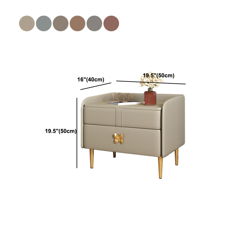 Mesa de noche moderna del gabinete de la cama y de cuero falso, 20 "L x 16" W x 20 "H