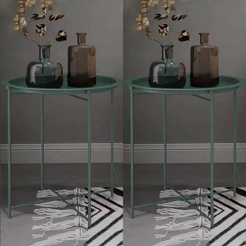 Contemporary Metal Accent Table Nightstand 19.68" Tall Bed Nightstand