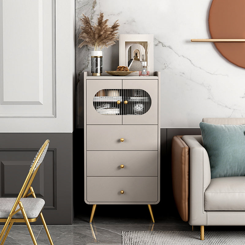 13.65-inch Width Glam Storage Chest Stone Storage Chest Dresser 24"L x 12"W x 47"H Champagne Clearhalo 'Bedroom Furniture' 'Dressers & Chests' 'dressers_chests' 'furn' 'furn_dressers_chests' 'Furniture' 6090040