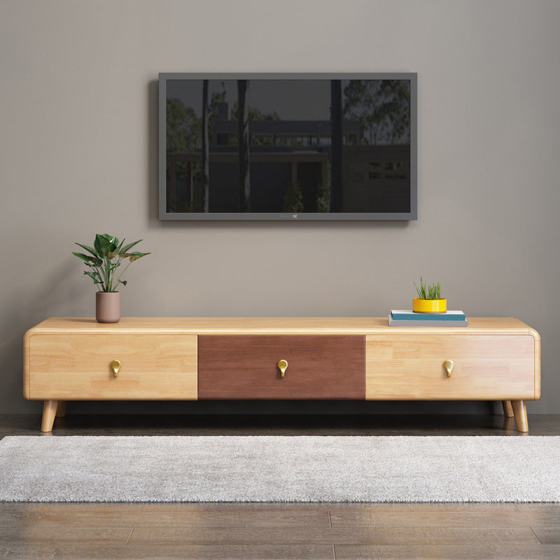 Contemporary Wood TV Stand Enclosed Storage TV Media Stand for Living Room 63"L x 16"W x 15"H Clearhalo 'furn' 'furn_tv_stands_entertainment_centers' 'Furniture' 'Living Room Furniture' 'TV Stands & Entertainment Centers' 'TV Stands & Media Storage Furniture' 'tv_stands_entertainment_centers' 6090345