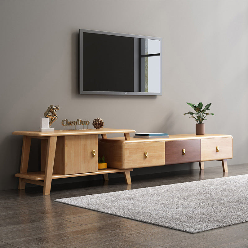 Contemporary Wood TV Stand Enclosed Storage TV Media Stand for Living Room 85"L x 16"W x 15"H Clearhalo 'furn' 'furn_tv_stands_entertainment_centers' 'Furniture' 'Living Room Furniture' 'TV Stands & Entertainment Centers' 'TV Stands & Media Storage Furniture' 'tv_stands_entertainment_centers' 6090347