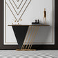 Contemporary Console Accent Table Antique Finish Console Sofa Table 55"L x 12"W x 31"H Black Gold Clearhalo 'Console Tables' 'console_tables' 'Entry & Mudroom Furniture' 'furn' 'furn_console_tables' 'Furniture' 6090504