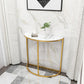 Glam Half Moon Console Accent Table Antieke afwerking Bafe -consoletafel