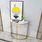 Glam Half Moon Console Accent Table Antieke afwerking Bafe -consoletafel
