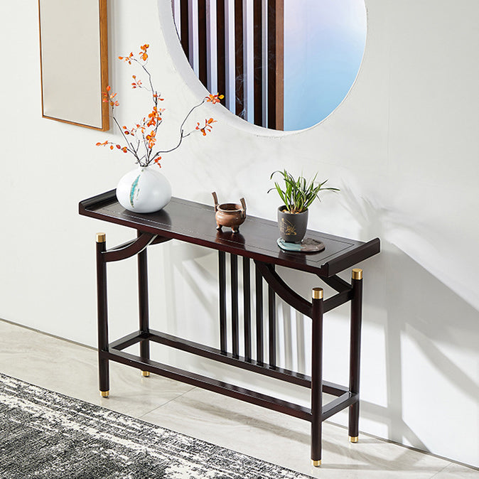 Vaste houten rechthoekige console tabel 31,5-inch hoge accenttafel met plank