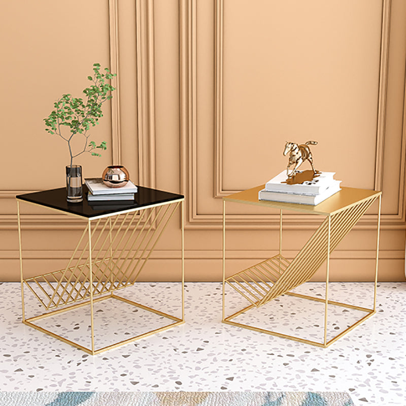 Moderne accenttafel nachtkastje glas nachttafel met planken, 19,7 "lang