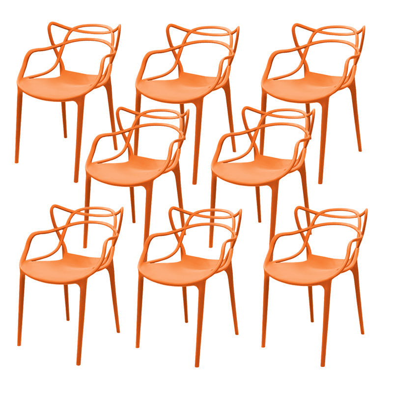 Chaise sans bras de style contemporain Plastique ouverte à l'arrière pour salle à manger