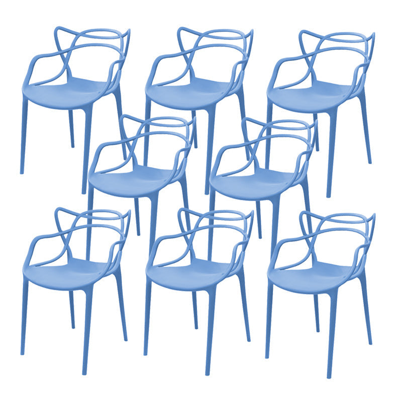 Chaise sans bras de style contemporain Plastique ouverte à l'arrière pour salle à manger