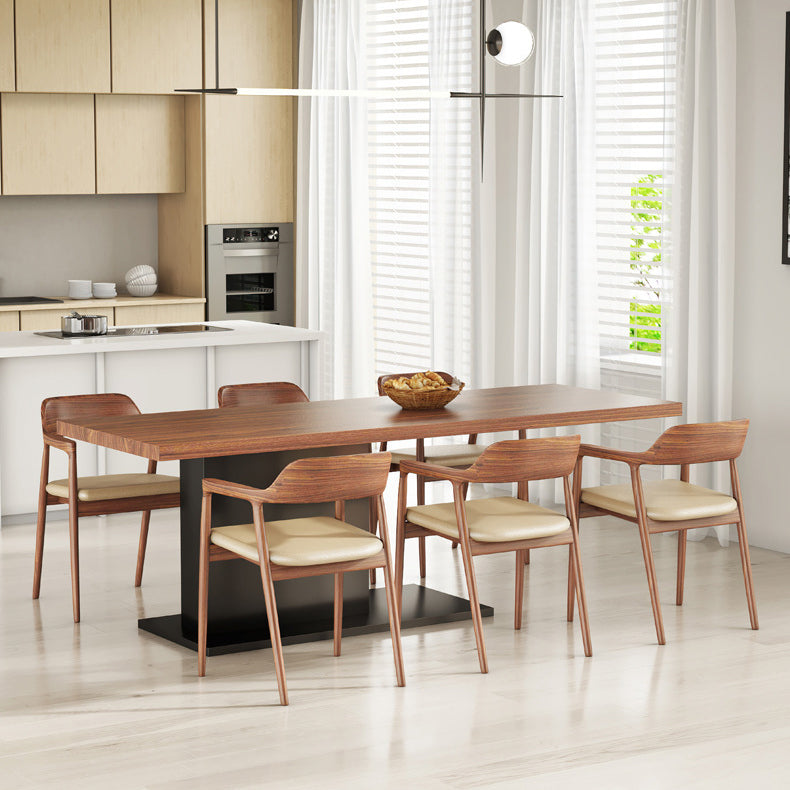 Modern Rectangle Wood Dining Table Set 1/2/5/7 Pieces Dining Set for Home Use Clearhalo 'Dining Room Sets' 'Dining Tables & Seating' 'dining_room_set' 'furn' 'furn_dining_room_set' 'Furniture' 'Kitchen & Dining Furniture' 6093705
