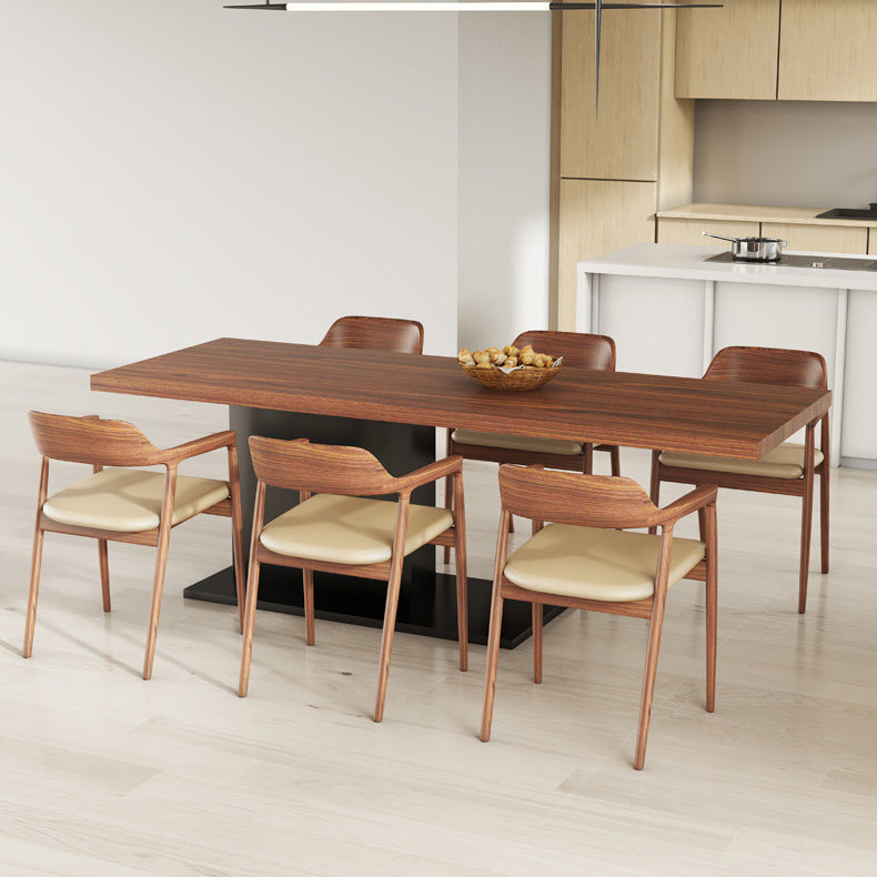 Modern Rectangle Wood Dining Table Set 1/2/5/7 Pieces Dining Set for Home Use Clearhalo 'Dining Room Sets' 'Dining Tables & Seating' 'dining_room_set' 'furn' 'furn_dining_room_set' 'Furniture' 'Kitchen & Dining Furniture' 6093711