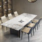 Modern 1/2/3/4/7 Pieces Rectangle Dining Set Sintered Stone Top Dinette Table Set