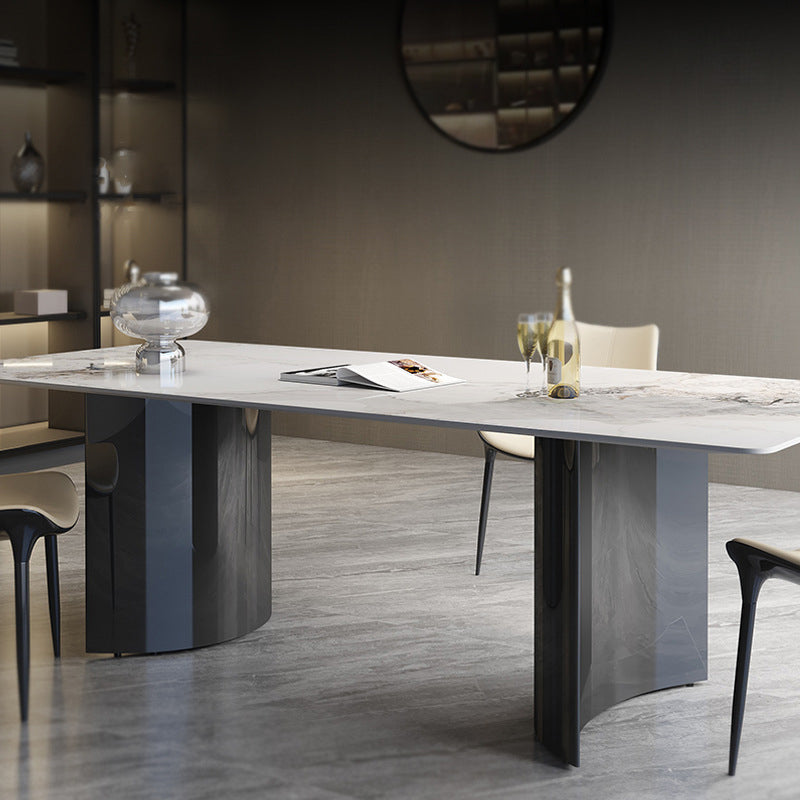 Modern 1/2/3/4/7 Pieces Rectangle Dining Set Sintered Stone Top Dinette Table Set