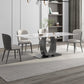 Modern 1/2/5/7 Pieces Rectangle Dining Set Sintered Stone Top Dinette Table Set 5 Pieces: Table, 4 Chairs Clearhalo 'Dining Room Sets' 'Dining Tables & Seating' 'dining_room_set' 'furn' 'furn_dining_room_set' 'Furniture' 'Kitchen & Dining Furniture' 6093734