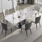 Modern 1/2/5/7 Pieces Rectangle Dining Set Sintered Stone Top Dinette Table Set 7 Pieces: Table, 6 Chairs Clearhalo 'Dining Room Sets' 'Dining Tables & Seating' 'dining_room_set' 'furn' 'furn_dining_room_set' 'Furniture' 'Kitchen & Dining Furniture' 6093736