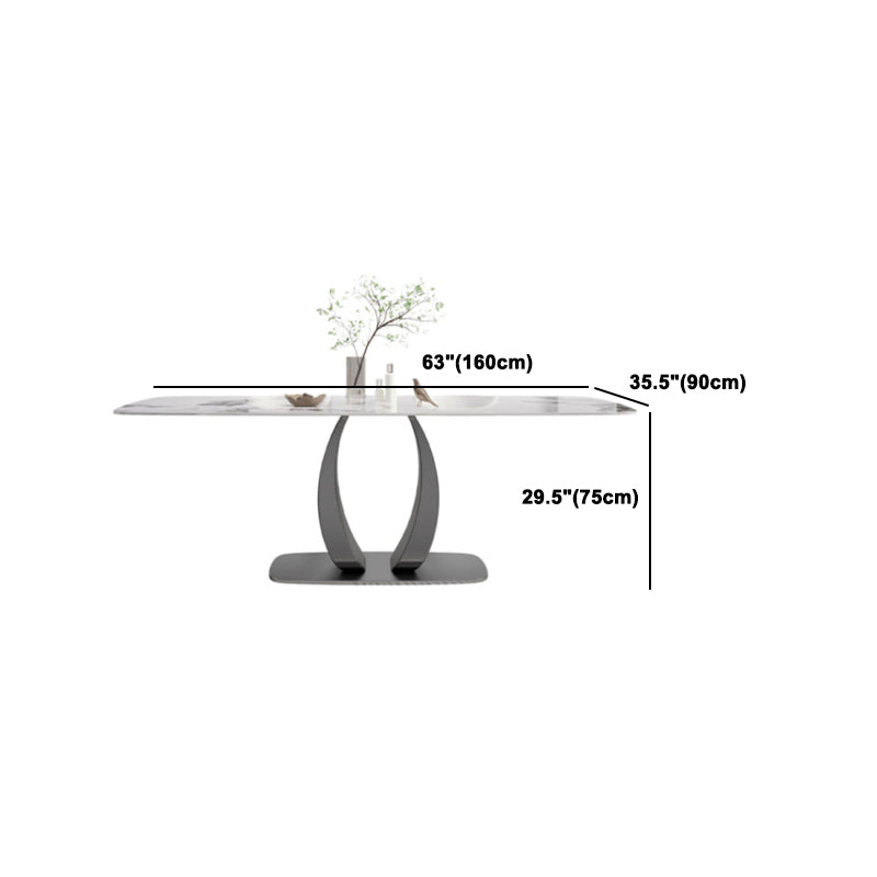 Modern 1/2/5/7 Pieces Rectangle Dining Set Sintered Stone Top Dinette Table Set Clearhalo 'Dining Room Sets' 'Dining Tables & Seating' 'dining_room_set' 'furn' 'furn_dining_room_set' 'Furniture' 'Kitchen & Dining Furniture' 6093748