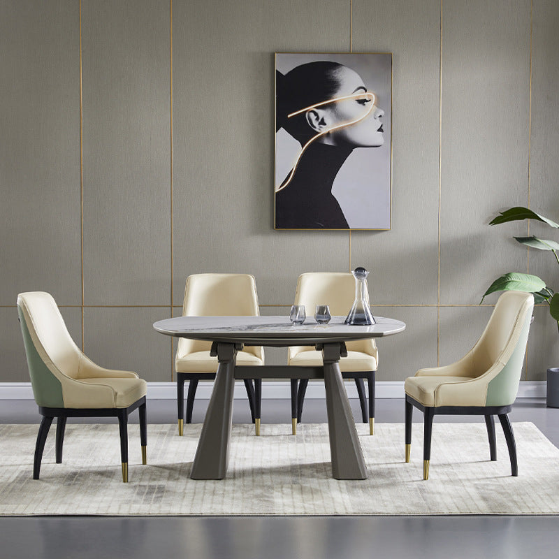 Moderne stijl gesinterde stenen dinerset rond 1/4/5 stukken dinerset voor thuisgebruik