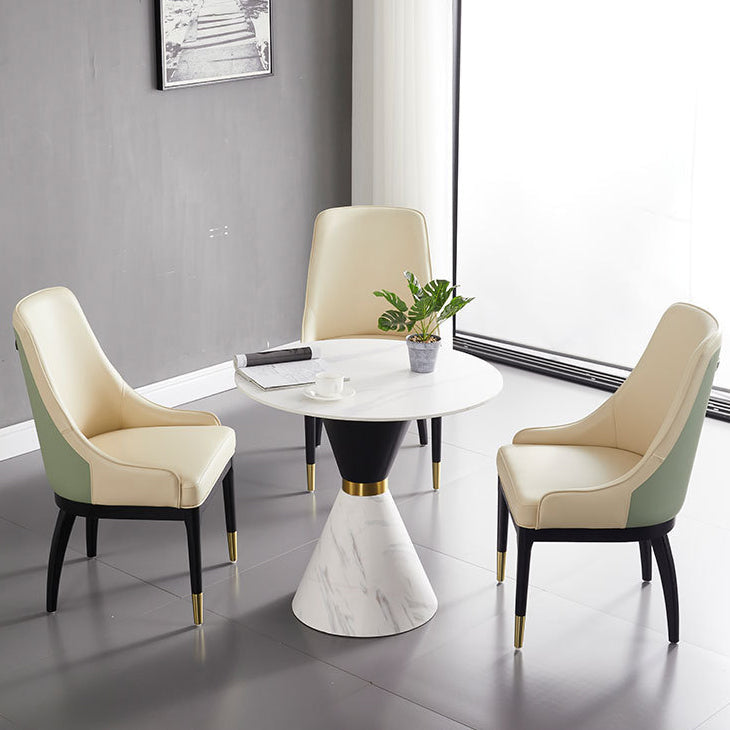 Moderne stijl gesinterde stenen dinerset rond 1/4/5 stukken dinerset voor thuisgebruik