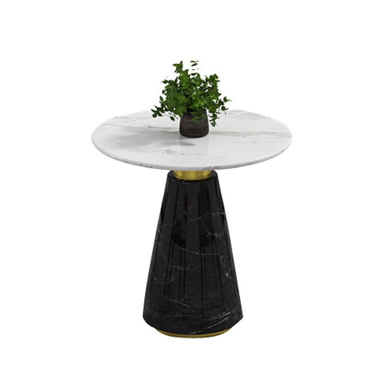 Glam Style Faux Marble Dining Set Round 1/4/5 Pieces Dining Set for Home Use White 31"L x 31"W Clearhalo 'Dining Room Sets' 'Dining Tables & Seating' 'dining_room_set' 'furn' 'furn_dining_room_set' 'Furniture' 'Kitchen & Dining Furniture' 6093764