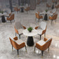 Glam Style Faux Marble Dining Set Round 1/4/5 Pieces Dining Set for Home Use