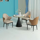 Glam Style Faux Marble Dining Set Round 1/3/4/5 Pieces Dining Set for Home Use