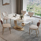 Luxurious 1/2/3/5/6/7 Pieces Rectangle Dining Set Sintered Stone Top Dinette Table Set