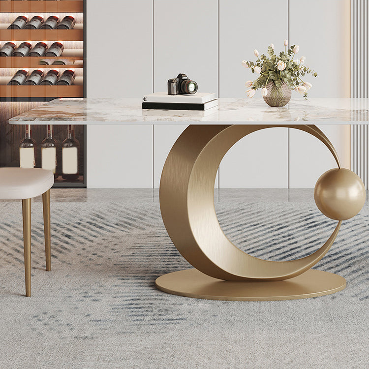 Luxurious 1/2/3/5/6/7 Pieces Rectangle Dining Set Sintered Stone Top Dinette Table Set